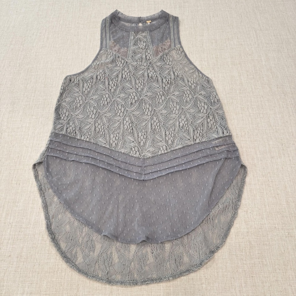Free People Womens Medium Modern Mesh Maisie Tunic Tea Blouse Cottagecore Fairy
